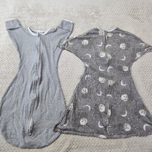 Zipadee-Zip Baby 4-8m & Swaddle Designs 3-6m Sleepsack Gray Lot of 2